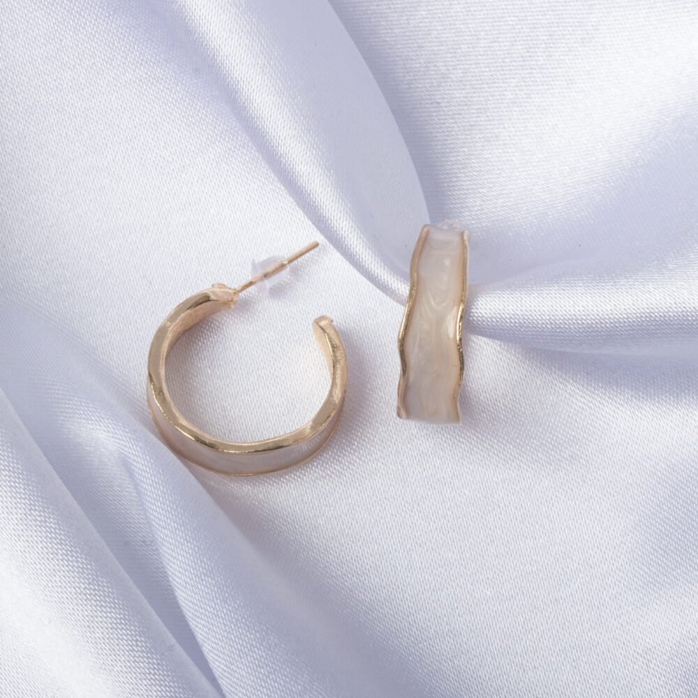 Round Hoop Earrings for Women Gold colored stainless steel