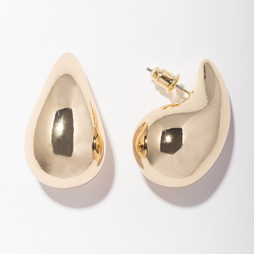 Teardrop Earrings For Women 4.3cm-2.4cm stainless steel gold colored